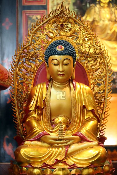 Temple bouddhiste Leong San. Statue de Bouddha doré. Singapour - Unbekannt