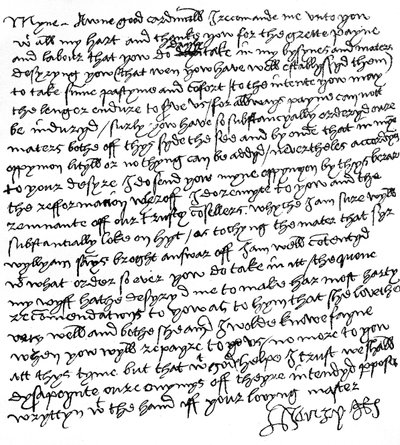 Lettre du roi Henri VIII au cardinal Wolsey (