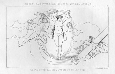 Leucothée, la déesse de la mer, sauve Ulysse dans la tempête, vers 1833 - Unbekannt