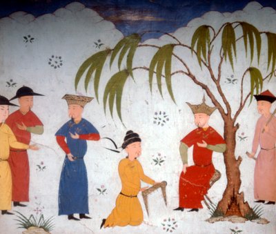 Li-ta-chih et Maksun, présentent des livres d