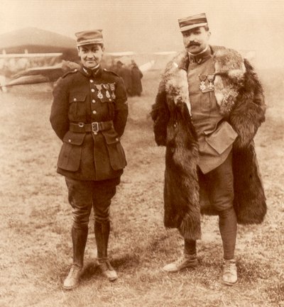 Lieutenant Georges Guynemer et Capitaine Félix Brocard, pilotes de chasse français, 5 février 1916 - Unbekannt
