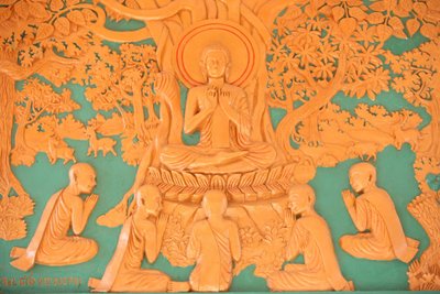 Vie de Bouddha. Bouddha avec ses 5 disciples à Bénarès Phnom Penh Cambodge - Unbekannt