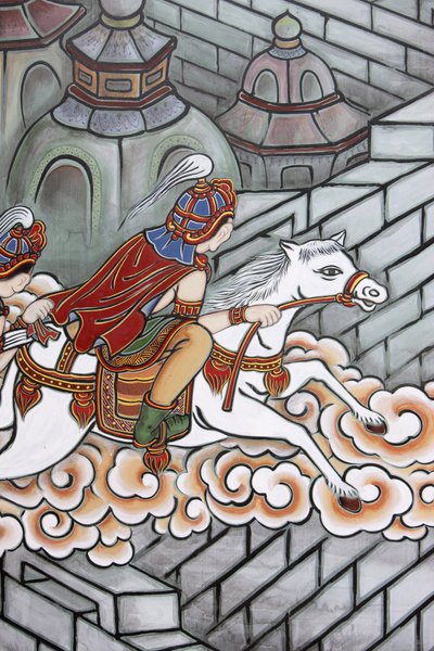 Vie du Bouddha Siddhartha a échappé à son palais, accompagné de Channa à bord de son cheval Kanthaka - Unbekannt