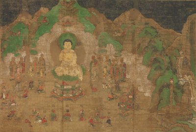 Vie du Bouddha : Conversion du roi Bimbisara, début du 15ème siècle - Unbekannt