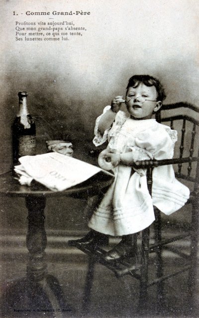 Comme grand-père, carte postale française, vers 1900 - Unbekannt