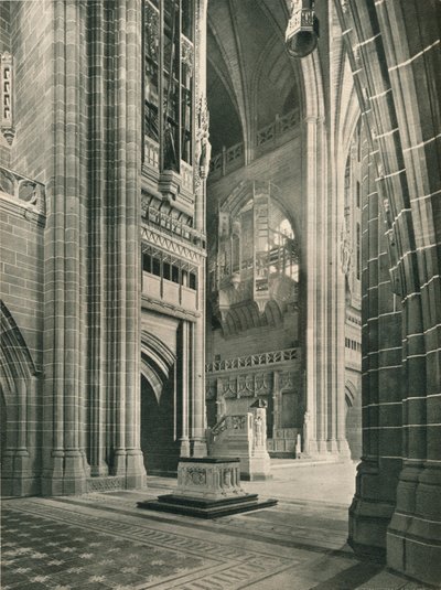 Cathédrale de Liverpool : Vue générale depuis le transept commémoratif. Architecte, Sir G. Gilbert Scott, 1924 - Unbekannt