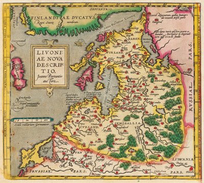 Carte de Livonie, Livoniae Nova Descriptio, 1573-1578 - Unbekannt
