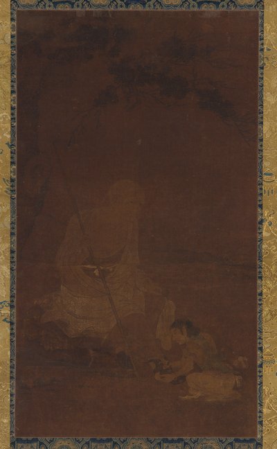 Lohan assis, un assistant agenouillé devant lui, dynastie Yuan ou Ming, 1279-1644 - Unbekannt