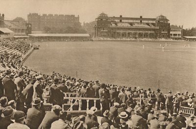 Vue vers le pavillon depuis le Mound Stand au célèbre Lords, vers 1935 - Unbekannt