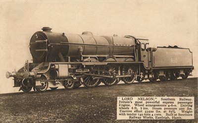 Lord Nelson, Southern Railway, vers 1930 - Unbekannt