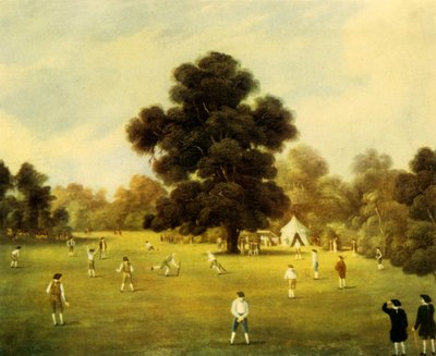 Lords et Gentlemen du Surrey et du Kent jouant au cricket à Knole Park, Kent, 1775, 1947 - Unbekannt