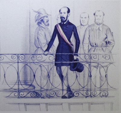 Lorenzo Brentano sur le balcon de la mairie de Karlsruhe - Unbekannt