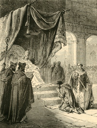Louis le Pieux faisant pénitence pour le traitement de son neveu Bernard, vers 818, 1890 - Unbekannt