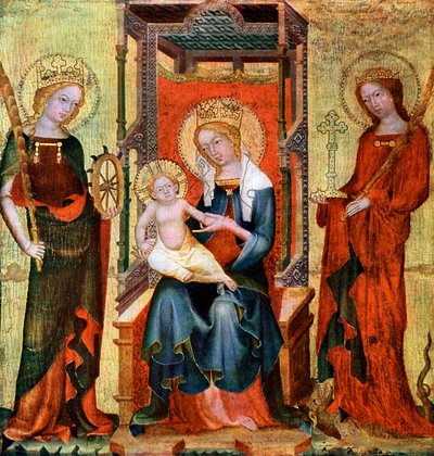 Madone entre Sainte Catherine et Marguerite, vers 1360, 1955 - Unbekannt