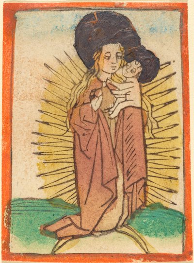 Madone et Enfant dans une gloire debout sur un croissant de lune, vers 1470 - Unbekannt