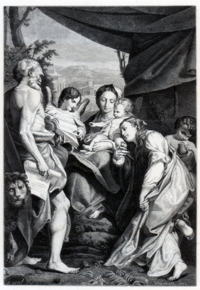 Madone et Enfant avec Saint Jérôme et Marie-Madeleine, 1525-1528 - Unbekannt