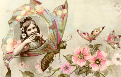 Fille dans un papillon - Unbekannt