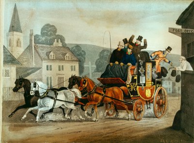 Diligence sur la route de Bath à Londres, vers 1840 - Unbekannt