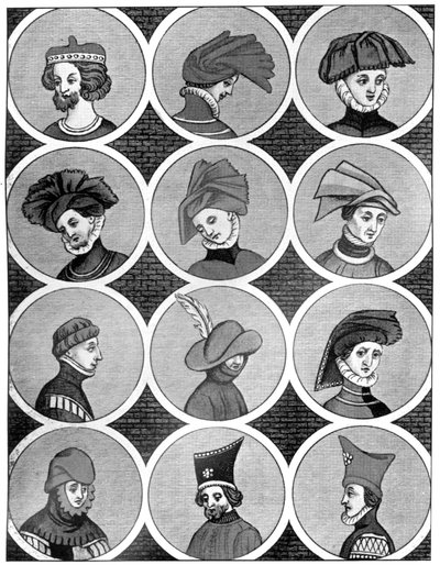 Coiffes masculines, 14ème siècle, 1910 - Unbekannt