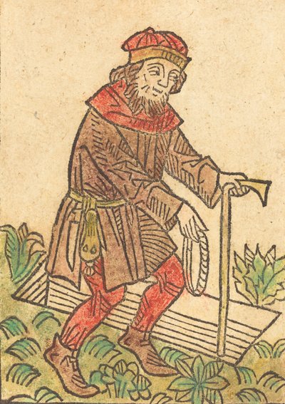 Homme marchant vers une tombe, vers 1495 - Unbekannt