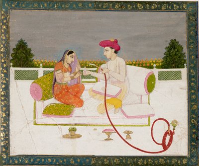 Homme et femme avec un narguilé - Unbekannt