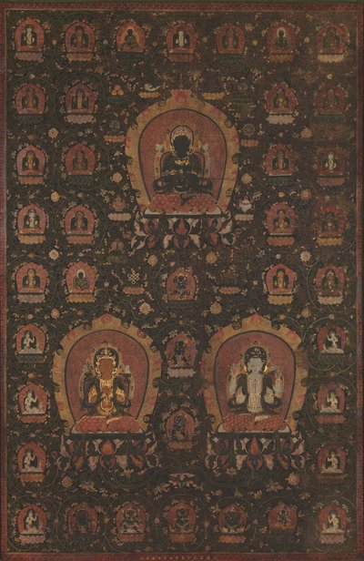 Mandala de Vajradhara, Manjushri et Sadakshari-Lokeshvara, daté de 1479 - Unbekannt