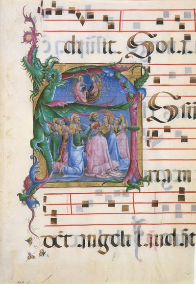 Enluminure de manuscrit avec l