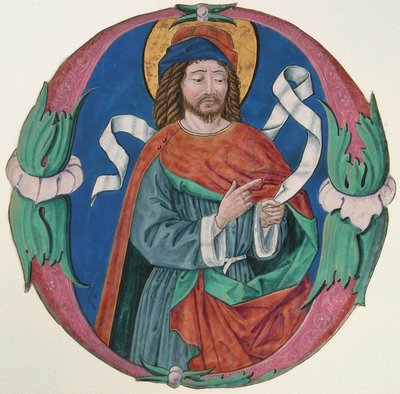 Manuscrit enluminé avec la figure d
