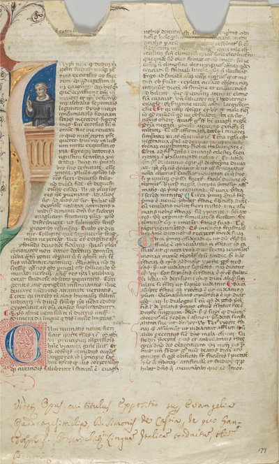 Feuille de manuscrit, 14e siècle - Unbekannt