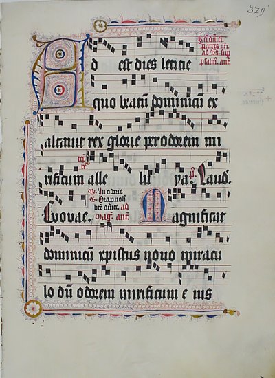 Feuille de manuscrit avec initiale A, d
