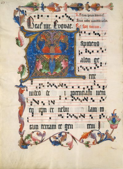Feuille de Manuscrit avec Initiale A, d