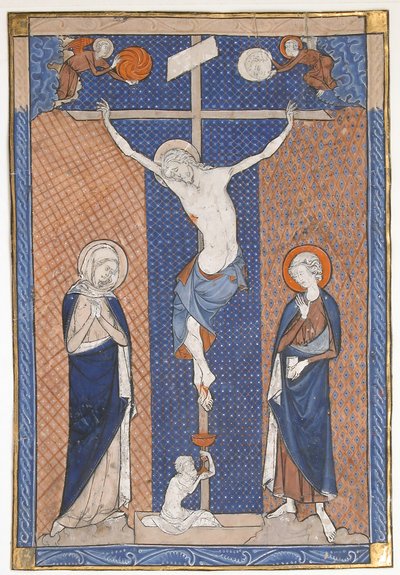 Feuille de manuscrit avec la Crucifixion, d
