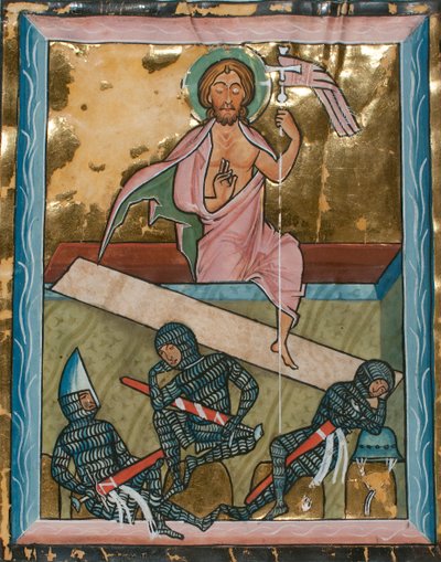 Feuille de manuscrit avec la Résurrection, d