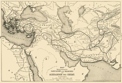 Carte illustrant les campagnes et marches d