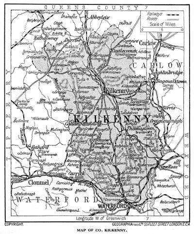 Carte du comté de Kilkenny, Irlande, 1924-1926 - Unbekannt