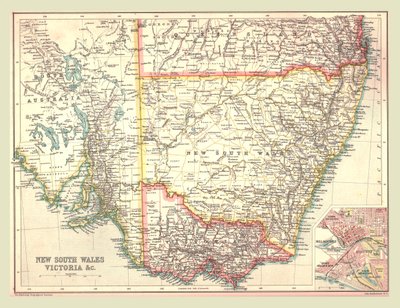 Carte de la Nouvelle-Galles du Sud et de Victoria, 1902 - Unbekannt