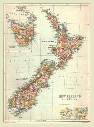 Carte de la Nouvelle-Zélande, 1902 - Unbekannt