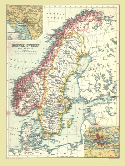 Carte de la Norvège et de la Suède, 1902 - Unbekannt