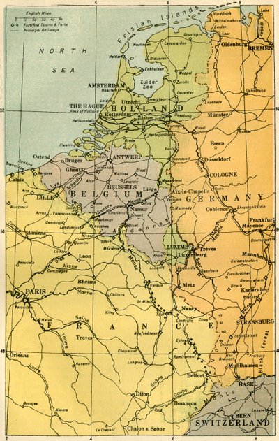 Carte de la frontière belge avec les forts, 1919 - Unbekannt