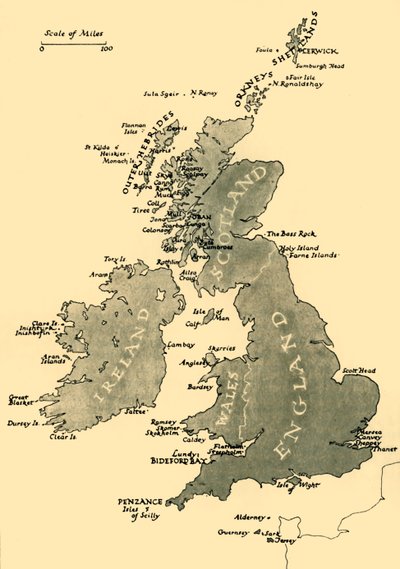 Carte des îles britanniques, 1946 - Unbekannt