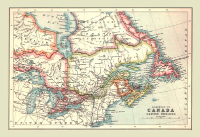 Carte du Dominion du Canada, provinces de l