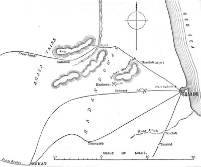 Carte des environs de Suakim, vers 1885 - Unbekannt