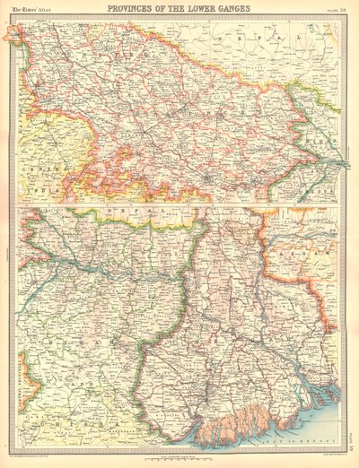 Carte des provinces du Bas-Gange - Unbekannt