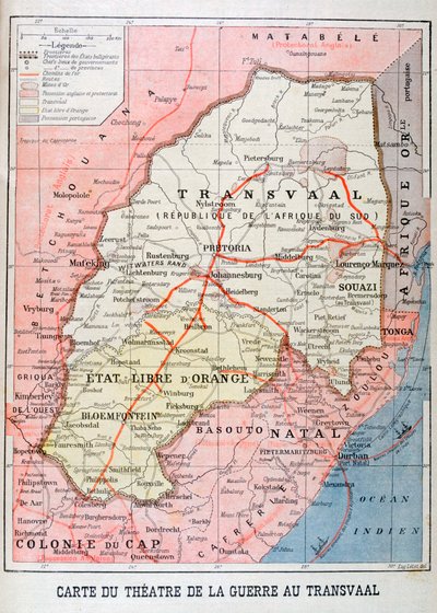 Carte du théâtre de la guerre au Transvaal - Unbekannt