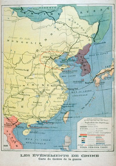 Carte du théâtre de la guerre en Chine, 1900 - Unbekannt