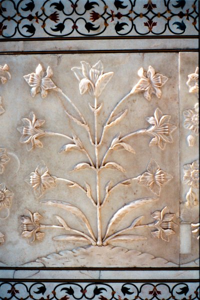 Sculpture en marbre de lys stylisé, Taj Mahal, Agra, Inde, 17e siècle - Unbekannt