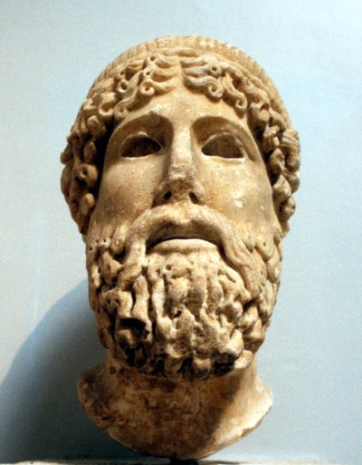 Tête en marbre, probablement du dieu grec ancien Zeus - Unbekannt