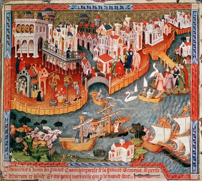 Marco Polo naviguant depuis Venise en 1271, 15e siècle - Unbekannt