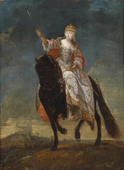 Marie-Thérèse en tant que reine de Hongrie sur la colline du couronnement de Pressburg, milieu du 18ème siècle - Unbekannt