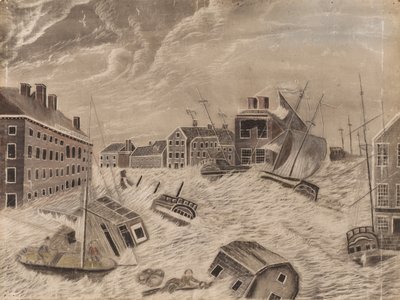 Place du Marché, Providence, Rhode Island, pendant la grande tempête de septembre, 1815 - Unbekannt